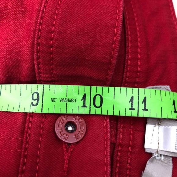 Women’s Red Jeans. Embroidered Back Pockets. Chicos. 38/29. Like New. - Picture 8 of 9